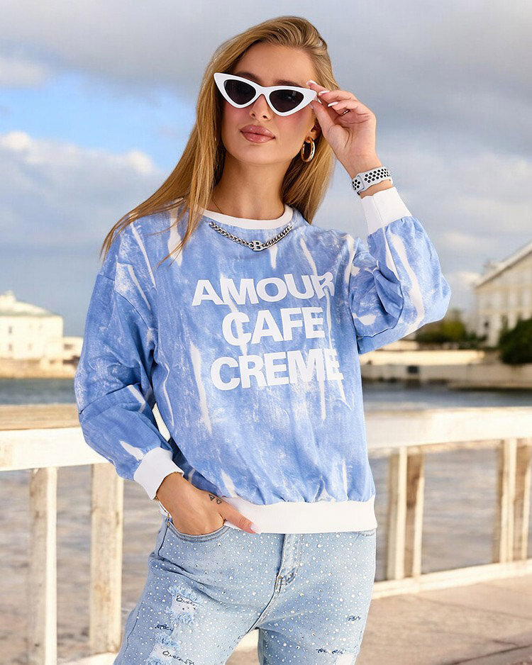 Royalfashion Ženska bombažna majica s tankim potiskom