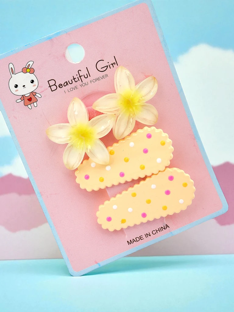 Komplet sponk za lase z motivom rože