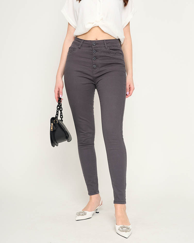 Royalfashion Ciemnoszare jeansy damskie rurki
