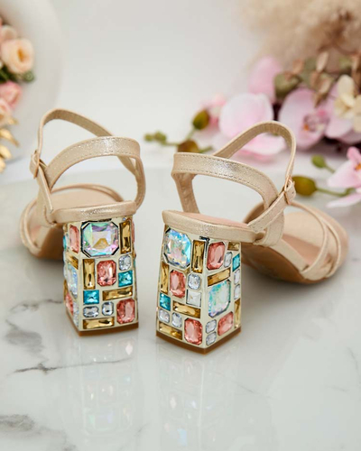 Royalfashion Women's Solepte rhinestone post sandals