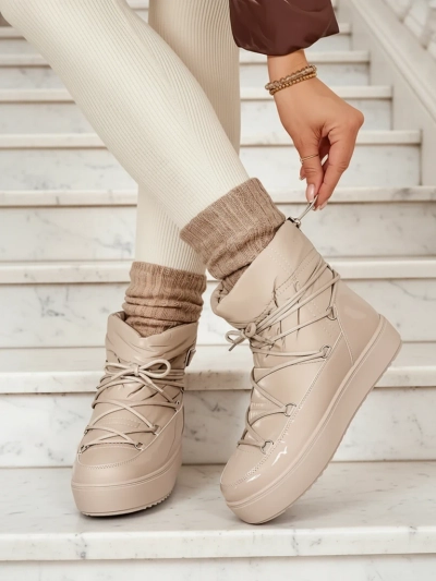 Royalfashion Ženski škornji a'la snow boots v svetlo rjavi barvi Vevnose