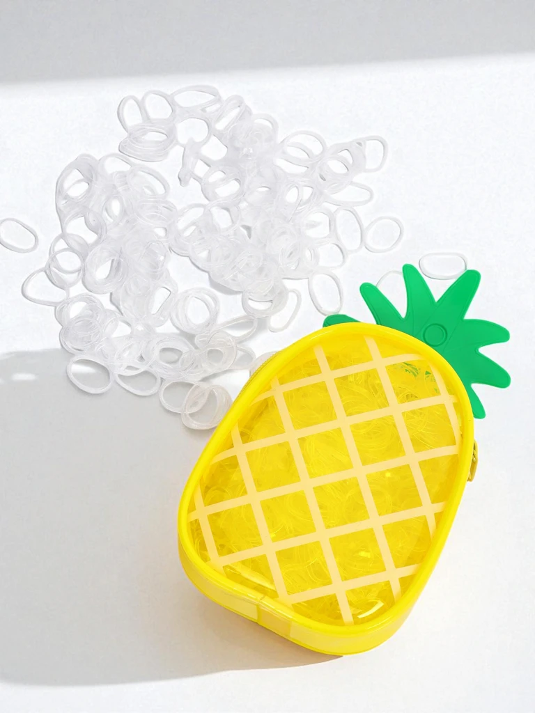 Royalfashion Večbarvne silikonske gumice za lase Ananas