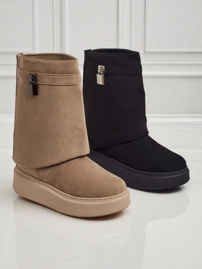 Kratki ženski čevlji za sneg a'la z zgornjim delom, ki ga je mogoče pritrditi, Elizze