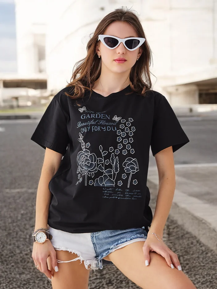 Royalfashion Ženska bombažna bluzo z napisom