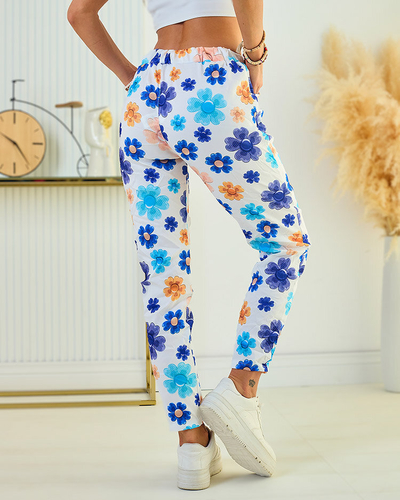 Royalfashion Ženske hlače iz tkanine s cvetličnim vzorcem
