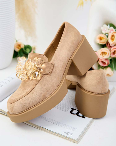 Royalfashion Ženski mokasini Pegorani z visoko peto peto