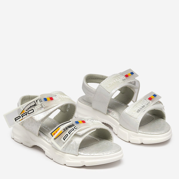 Royalfashion Beli otroški sandali na velcro Keris