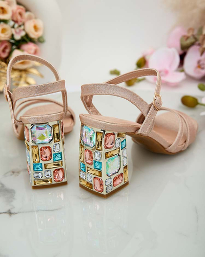 Royalfashion Ženski sandali Solepte z bleščicami