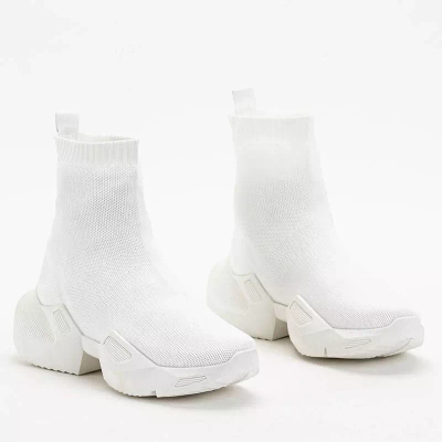 OUTLET Białe damskie wysokie sportowe buty Gohi - Obuwie