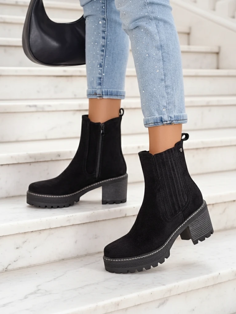 Royalfashion Eco-suede ženski čizmi na postu od Segiag