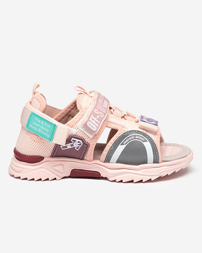 Royalfashion Różowe sandały dziecięce na rzepy Wukapi