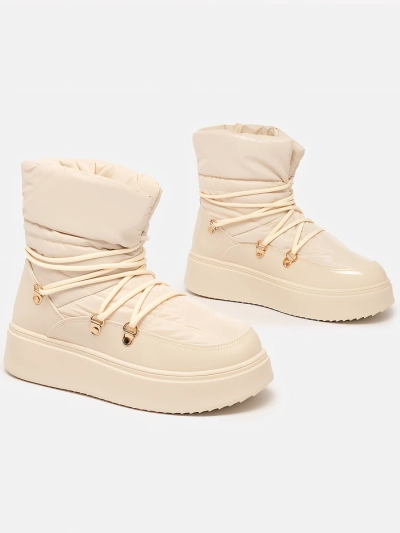 Royalfashion Ženski snežni škornji v krem barvi Dabenda