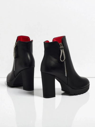 Gležnarji Luna Črni Elegantni za Pomlad