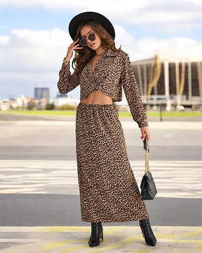 Royalfashion Ženski komplet z vzorcem