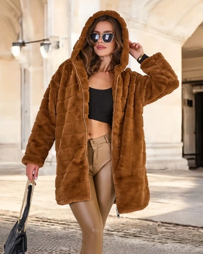 Royalfashion Ženski krznen plašč