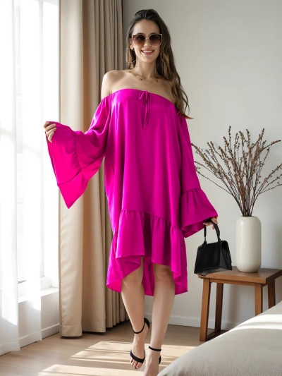Royalfashion Ženska obleka a'la španska z naborki oversized