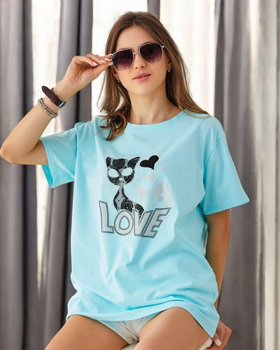 Royalfashion Ženska bombažna majica Mačja ljubezen
