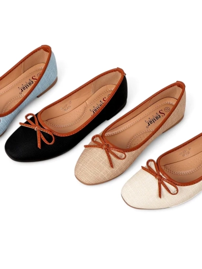 Royalfashion Ženska balerinka s bleščicami in pentljo Aramie