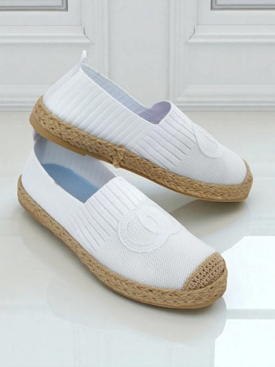 Ženske espadrile Calista Biancha – bele, ploske iz eko semiša, italijanski stil