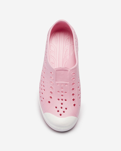 Royalfashion Różowe ażurowe dziecięce gumowe trampki Jiteri
