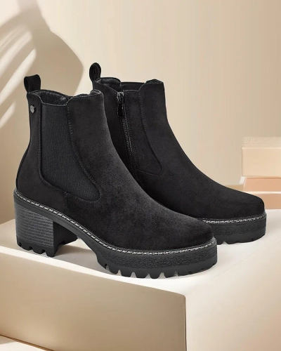 Royalfashion Eco-suede ženske gležnjače na potpetici Segori