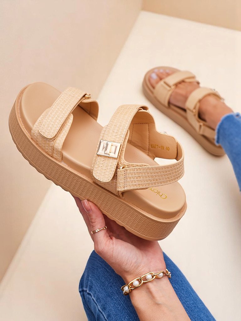 Ženski sandali s platformo Royalfashion Bež Lavinia – udobno poletje