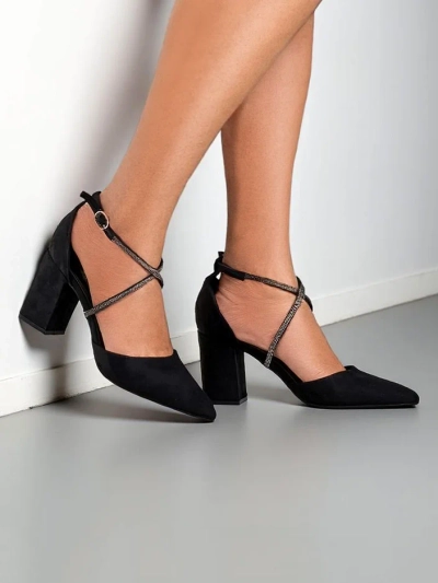 Royalfashion Ženske pumps iz ekološke gamine s trakovi Eurole