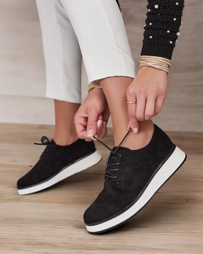 Royalfashion Ženski škornji Gori z vezalkami