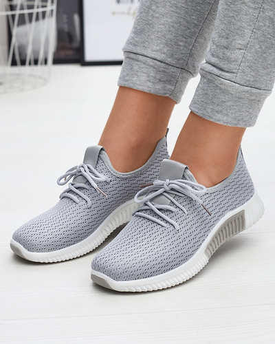 Royalfashion Szare damskie materiałowe buty sportowe Vobbu