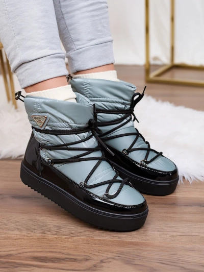 Royalfashion Ženski škornji a'la snow boots v modri barvi Vevnose