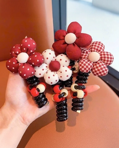 Royalfashion Elastična gumica za lase z majhnim cvetom Blossom Coil