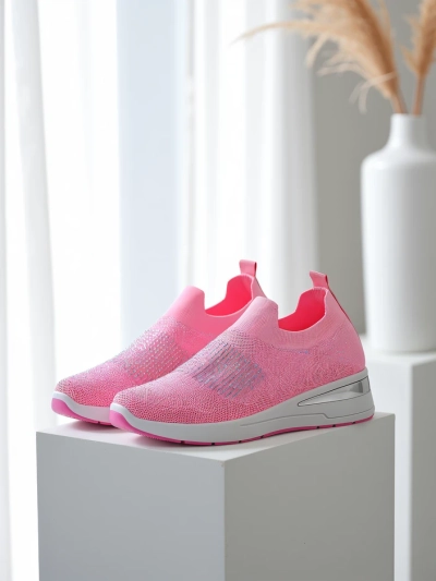 Royalfashion ženske vpeti športni čevlji na wedge z rhinestones Qelavise