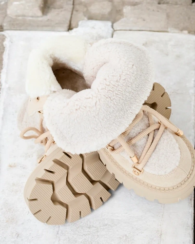 Royalfashion Lozin ženski snežni škornji z vezalkami