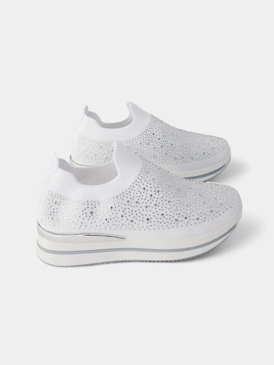 Royalfashion Ženske fabric slip-on športne čevlje z rhinestones Adeq