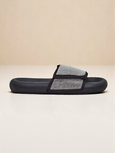Royalfashion Papuci de damă cu talpă plată Sparkle Step