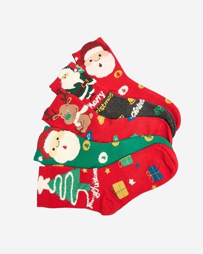 Royalfashion Kolorowe damskie skarpetki ze świątecznym wzorem