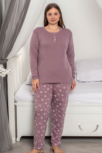 Royalfashion Ženski bombažni 2-delni pajac metulj PLUS SIZE