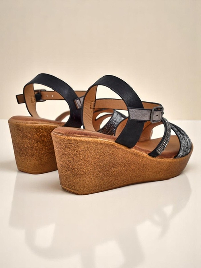 Royalfashion Ženske wedge sandale z diamanti in bleščicami Eclat