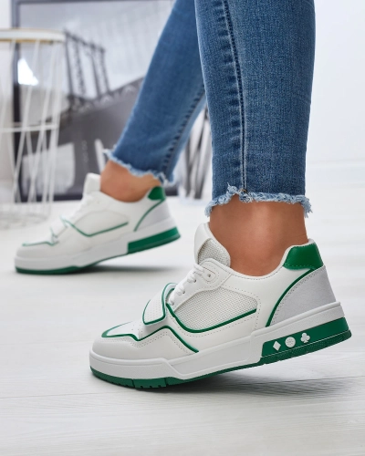 Royalfashion Sportowe sneakersy damskie w biało- zielonym kolorze Xirrat
