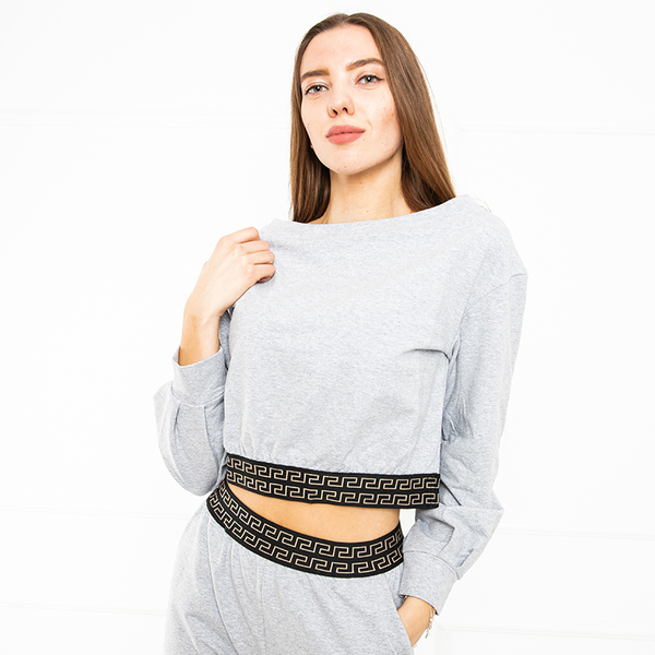 Royalfashion Jasnoszara damska bluza cropped