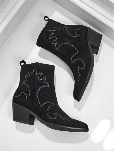 Ženski gležnarji kavbojski stil Velvet Ash – s peto