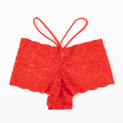 Royalfashion Czerwone koronkowe brazyliany