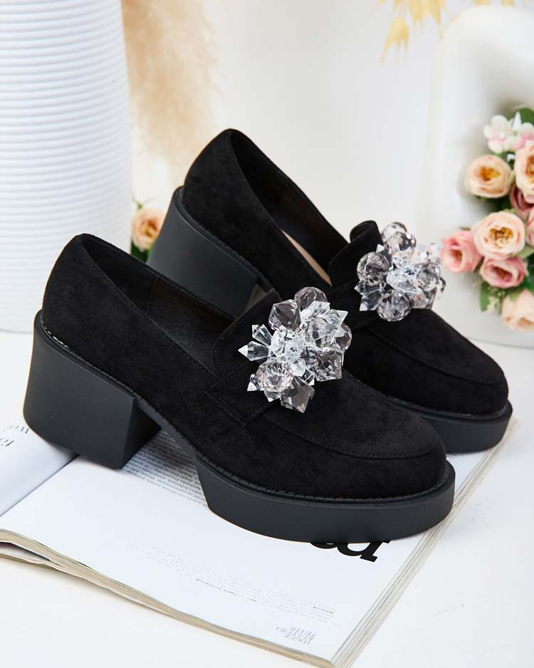 Royalfashion Ženski mokasini Pegorani z visoko peto peto