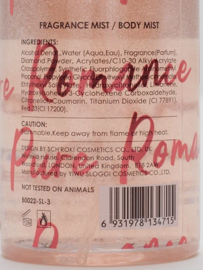 Roza v Sweet Body Mist s sijajem 88 ml