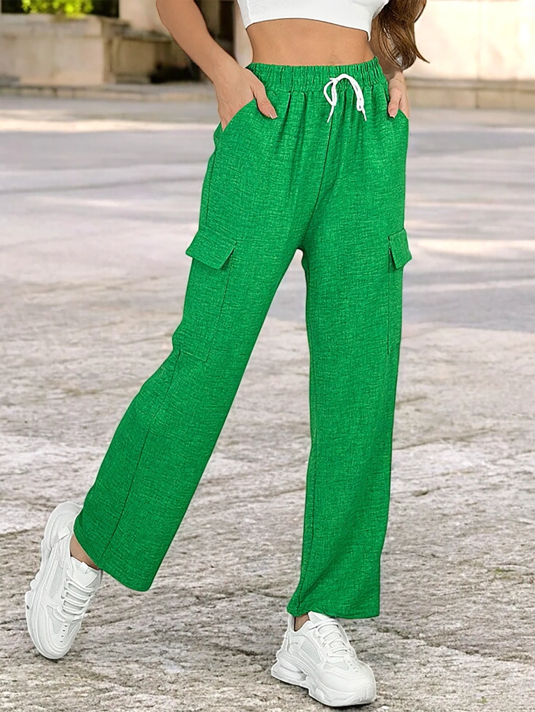 Royalfashion Ženske široke hlače z žepi