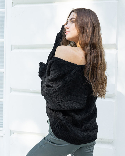 Royalfashion Czarny sweter damski