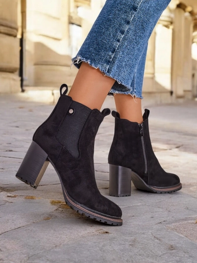 Damske eco-zamšnove kotnike Royalfashion na stolp Idilla