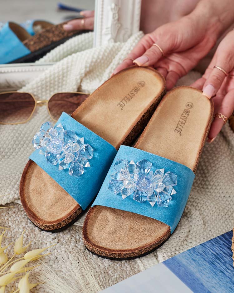 Royalfashion Ženske japonke Villo s kamenčki