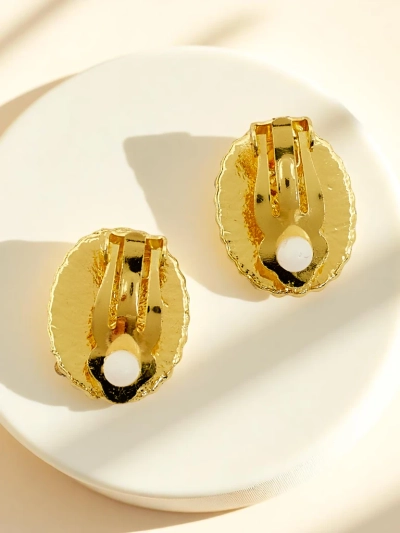 Royalfashion ženski uhani na sponko s kristalom in cirkoni