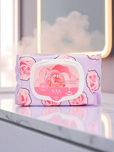 Vlažilni robčki za odstranjevanje ličil z vonjem vrtnice, 30 kosov.